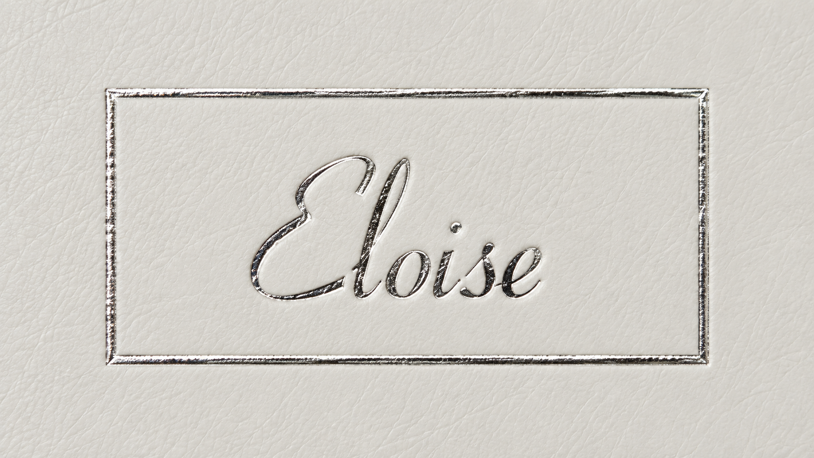 Foiled name Eloise Capture your story with our quality handmade albums and online co-creation sessions